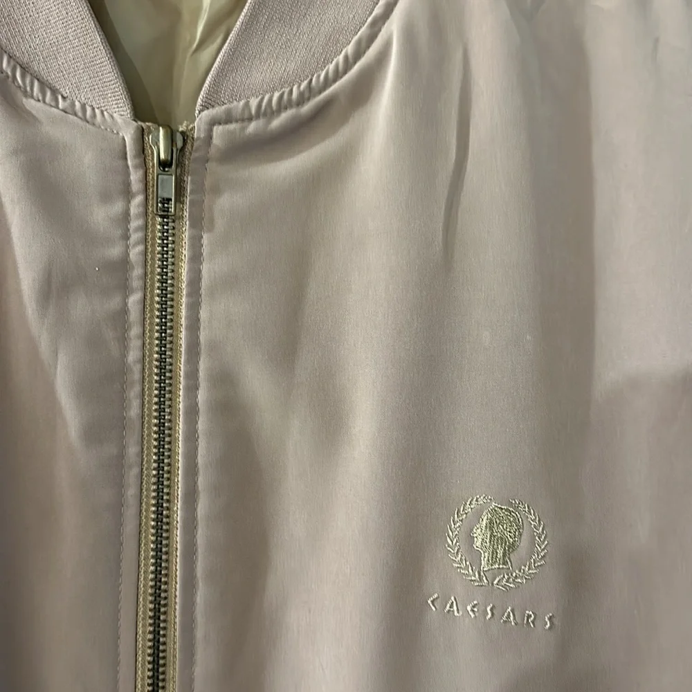 Caesars Casino Men’s Vintage Bomber Jacket Tan Size Large
